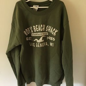 Green crew neck